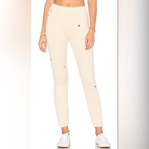 Wild fox Starlet Embroidery Sweatpants in Tawny Nude